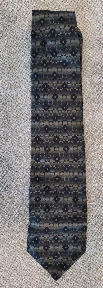 Mens Black and Gray Silk Tie New With Tags