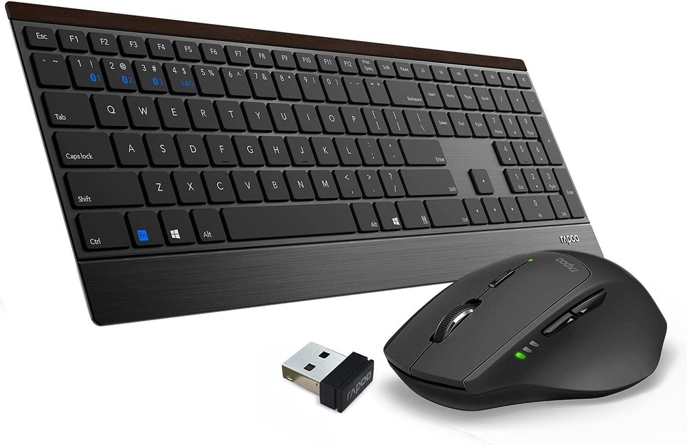 RAPOO 9500M Multi-Device Slim Wireless Keyboard and Mouse Combo for PC Laptop
