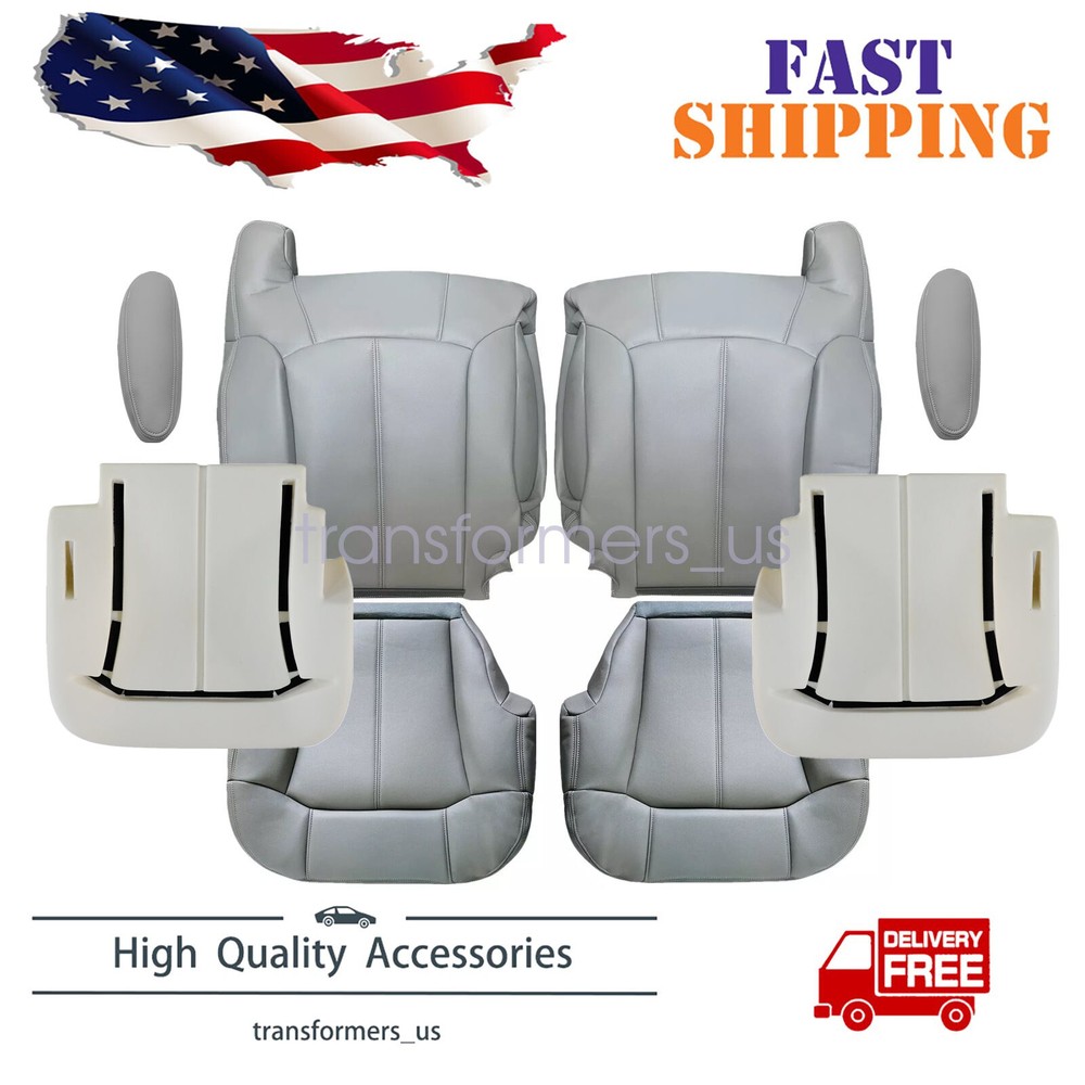 8PCS FOR 1999 2000 Chevrolet Silverado Front Seat Cover & Foam Cushion Gray 922
