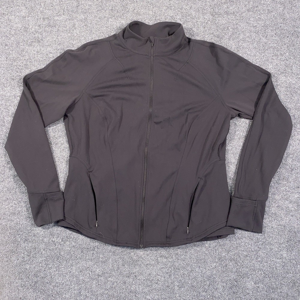 Lululemon InStill Jacket Black Womens Size 18 Full Zip Athleisure LW3EOOS