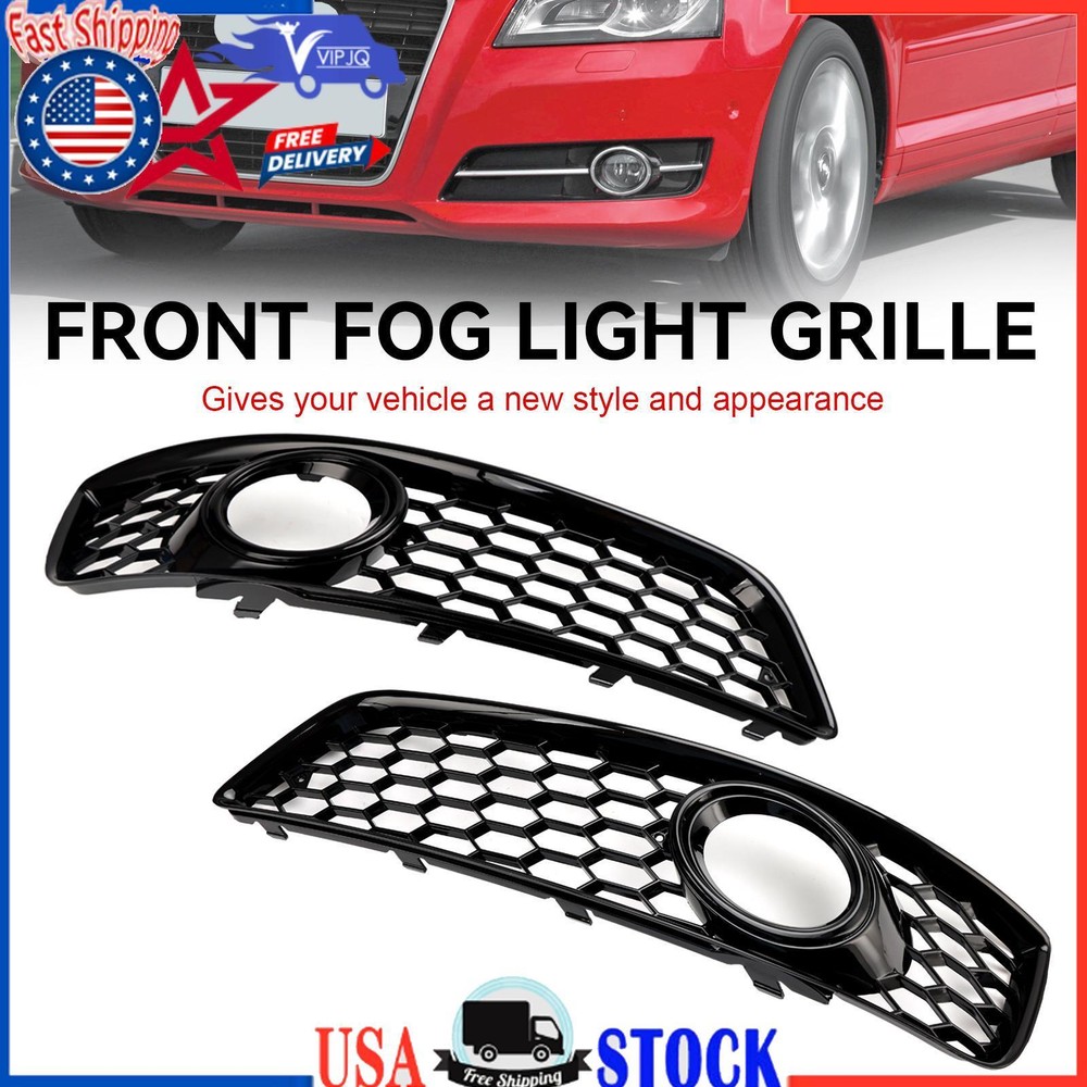 Honeycomb Bumper Front Fog Light Grill Grille Cover Fit Audi A3 8P 2009-2013