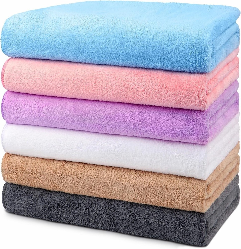 Soft Highly Absorbent Quick-Drying Luxury Spa Bath Towels 6-Pack Multi-Color