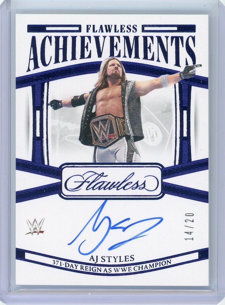 2024 Panini Flawless WWE Achievements AJ Styles Sapphire Autograph /20