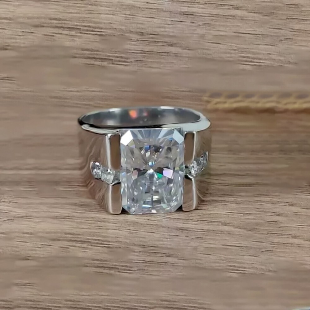 10.50 Ct F VS1 Diamond Ring 925 Silver Gift for Groom or Husband