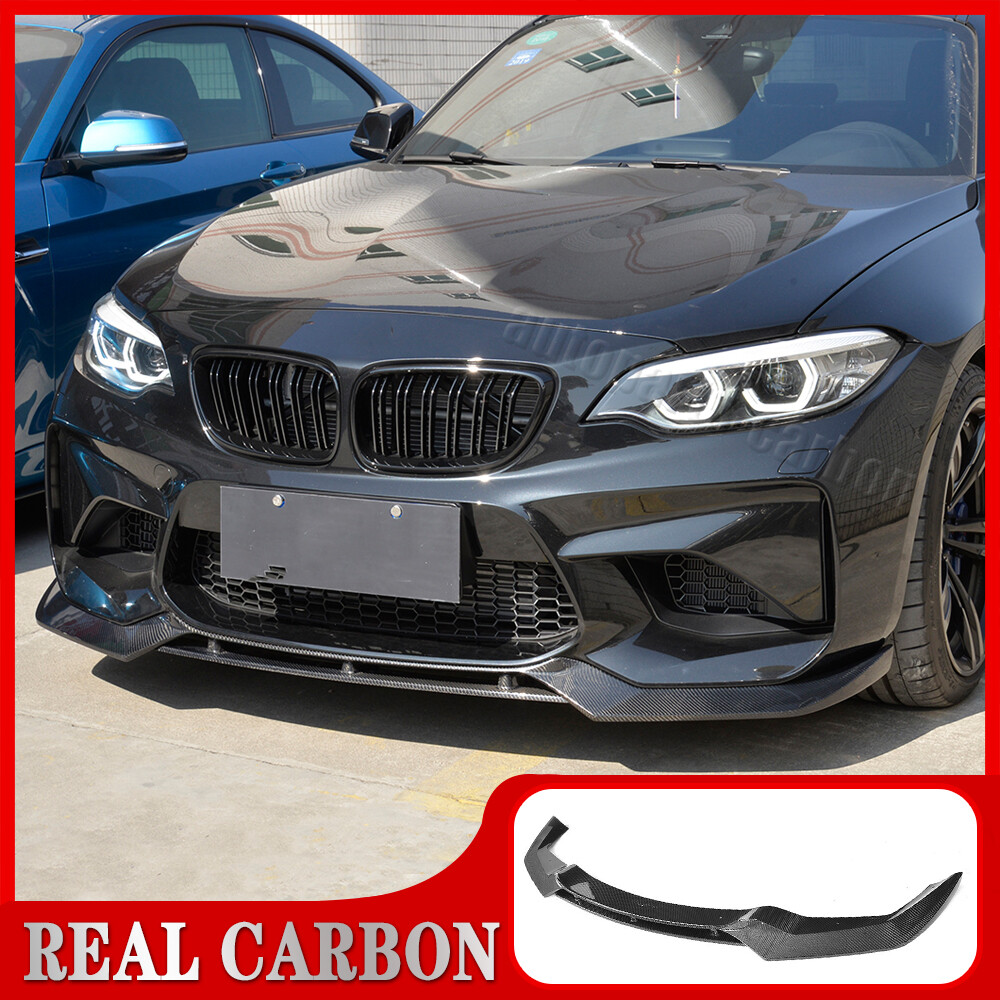For BMW F87 M2 Base 2016-18 REAL Carbon Fiber Front Bumper Spoiler Splitter Lip