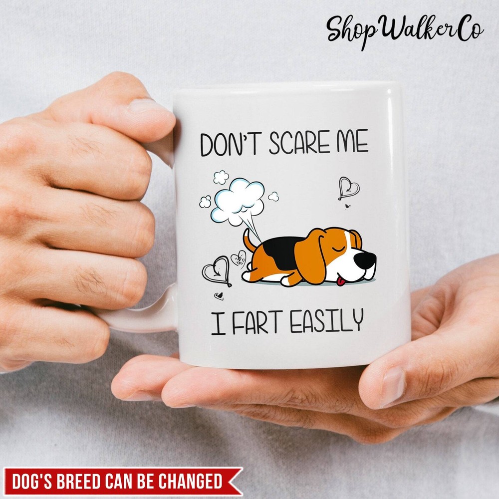 Funny Beagle Dog Mug Gift for Dog Lovers I Fart Easily Beagle Mom