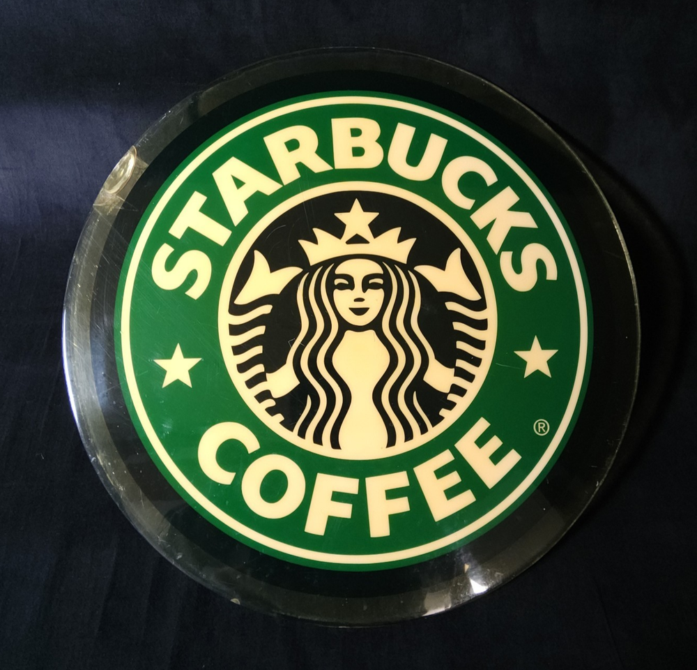 Rare Original Vinyl Starbucks Coffee Store Wall Sign Mermaid Logo 20” Authentic
