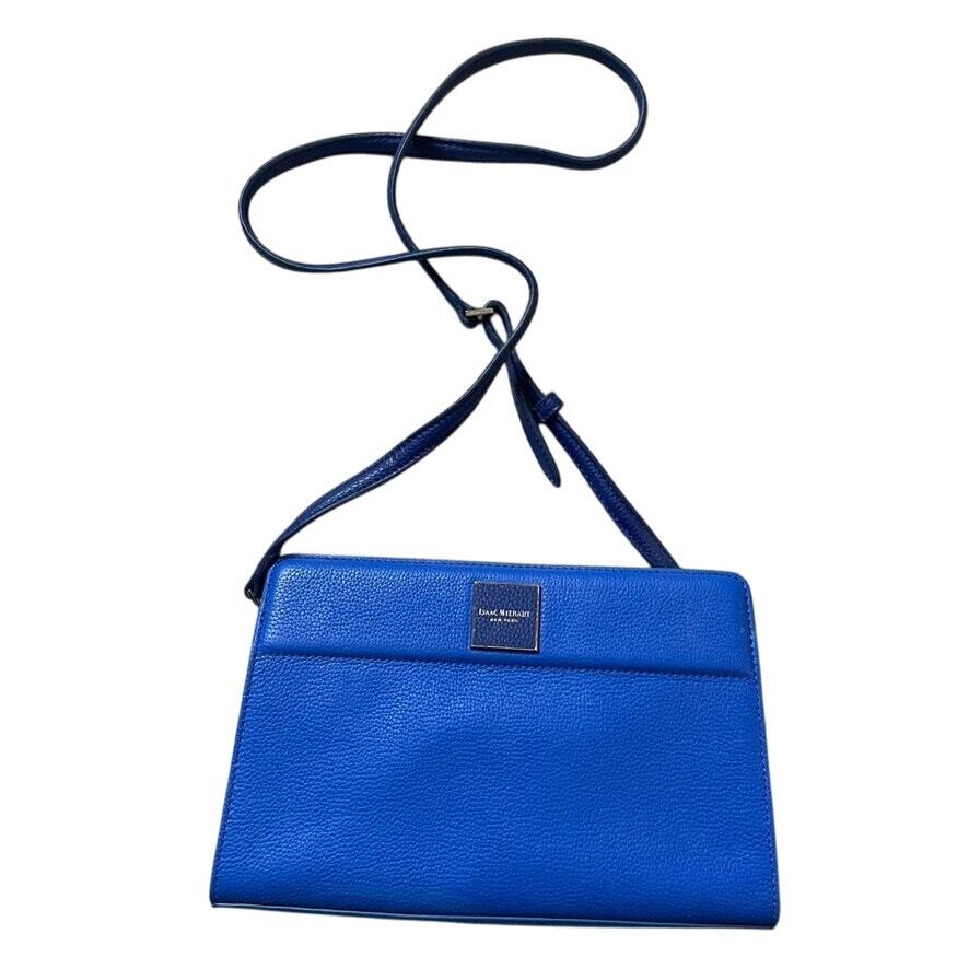 ISAAC MIZRAHI Royal Blue Purse Side Back Crossbody Purse Pockets Magnet