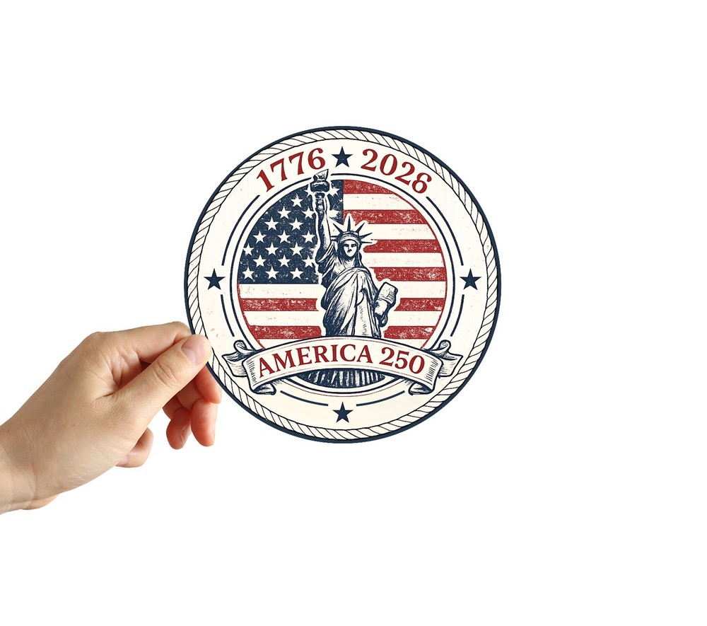 America 250th Anniversary Sticker 1776 - 2026 Flag Patriotic USA Vintage Decal
