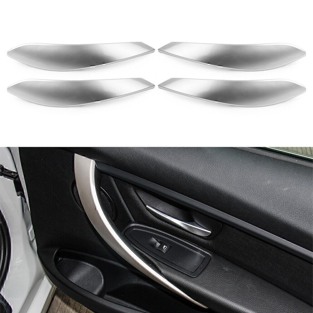 4x New Silver Inner Door Handle Panel Cover Trim For BMW 3 4 Series 3GT US