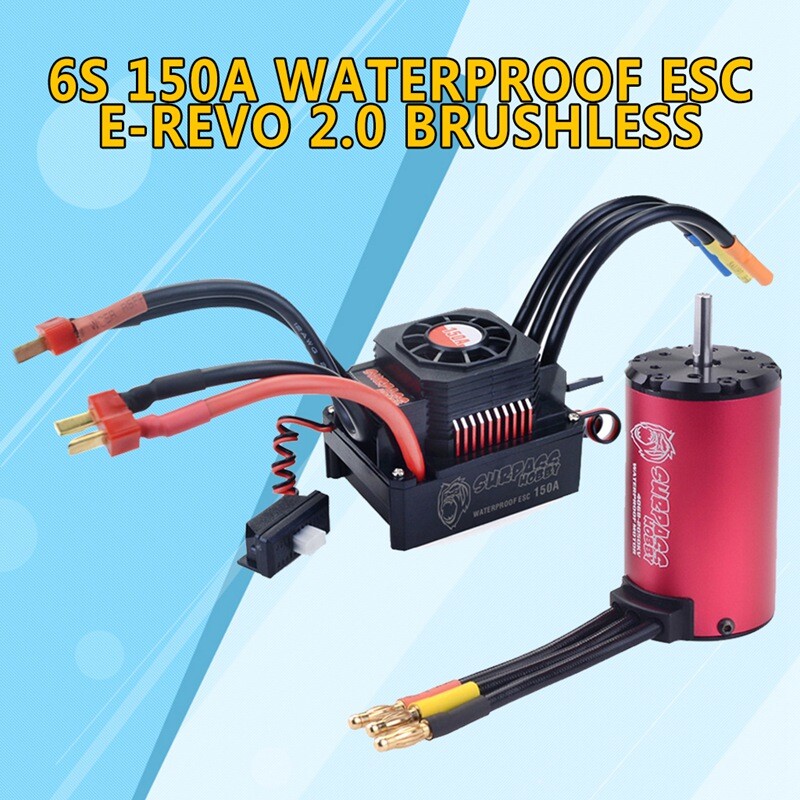 For 1:8 RC Car Truck Waterproof Combo 4076 2000KV Brushless Motor with 150A ESYc