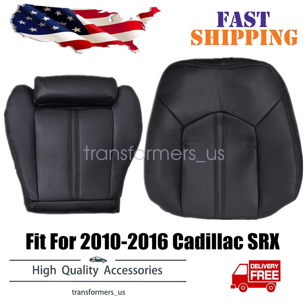 HOT SALE For 2010-2016 Cadillac SRX Driver Bottom & Top Leather Seat Cover Black