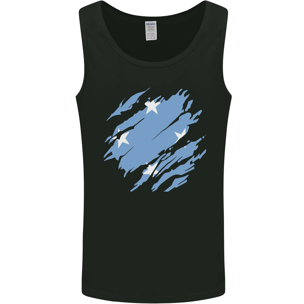 Torn Micronesia Flag Micronesian Day Football Mens Vest Tank Top