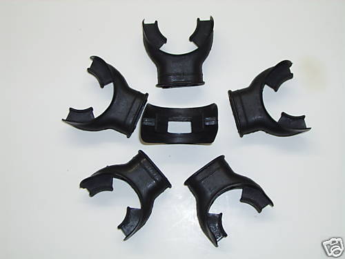 Scuba Diving Snorkeling Mouthpiece Set 6 Pack Black