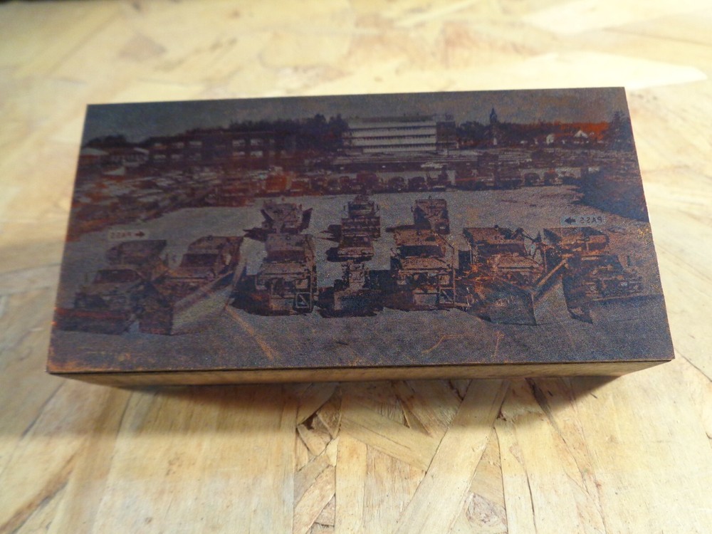 Vintage Iowa Printing Press Block for Heavy Snow & Ice Equipment