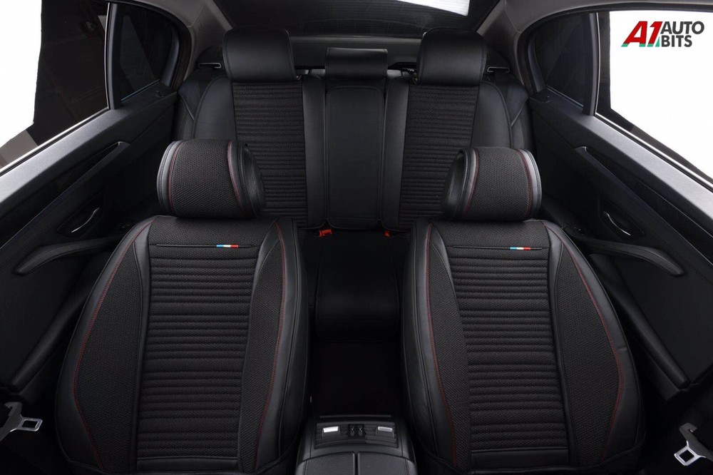 Luxury PU Leather & Black Fabric Full Set Car Seat Covers For Nissan HQ Premium