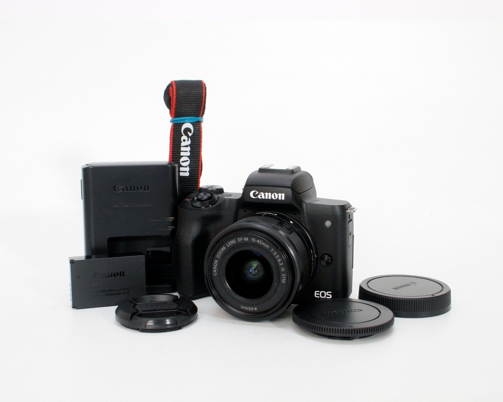 Canon EOS M50 Mark II 24.1MP Mirrorless 4K Camera, 15-45mm f/3.5-6.3 IS STM Lens