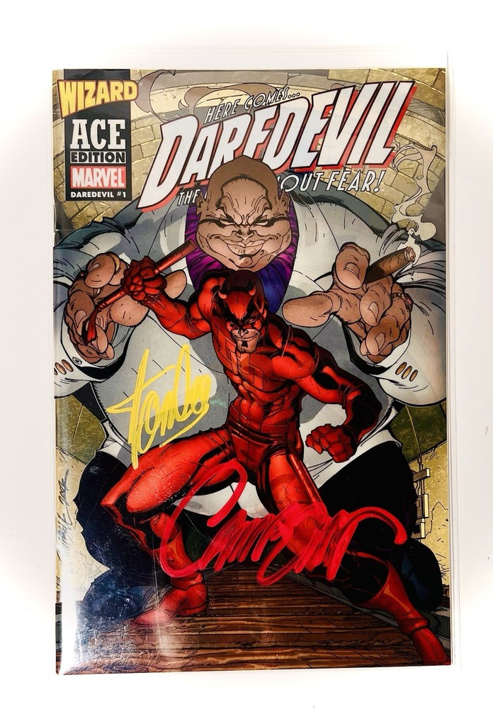 Daredevil 1 Wizard Ace Edition Acetate Cover Marvel J Scott Campbell 2003 Signed