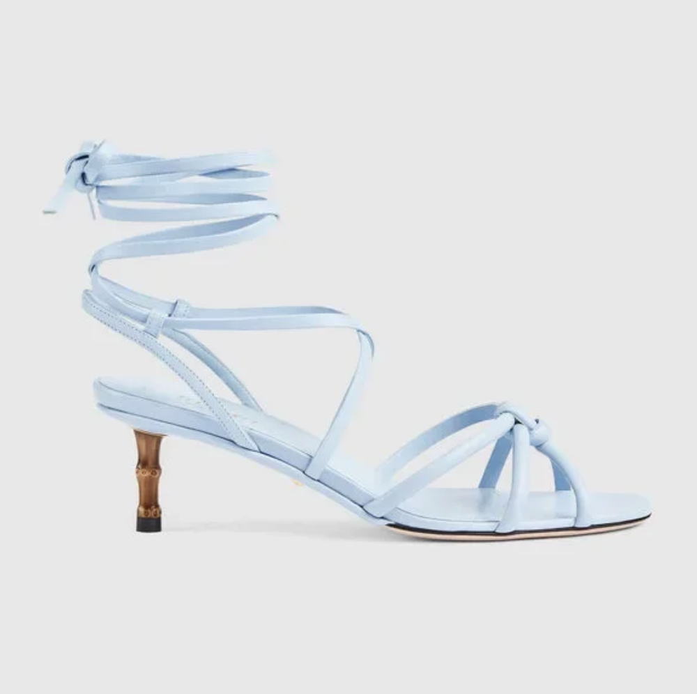 Authentic Gucci Bamboo Leather Sandals Strappy Heels EU 38 Women
