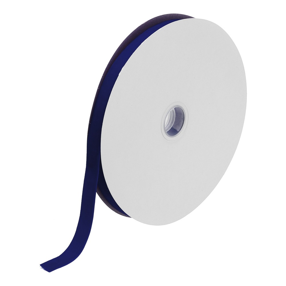 Velvet Ribbon 5/8 Inch x 25 Yard Single Face Spool Silky Velvet Fabric Navy Blue