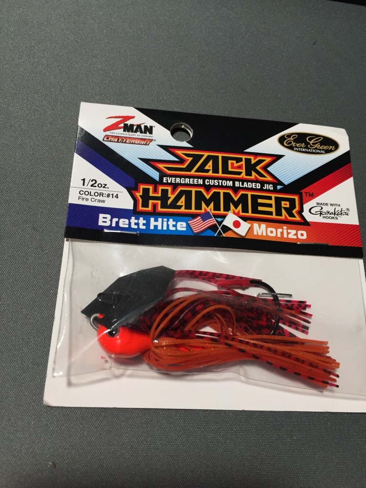 ZMAN/EVERGREEN 1/2 OZ JACK HAMMER BLADED JIG FIRE CRAW NIP