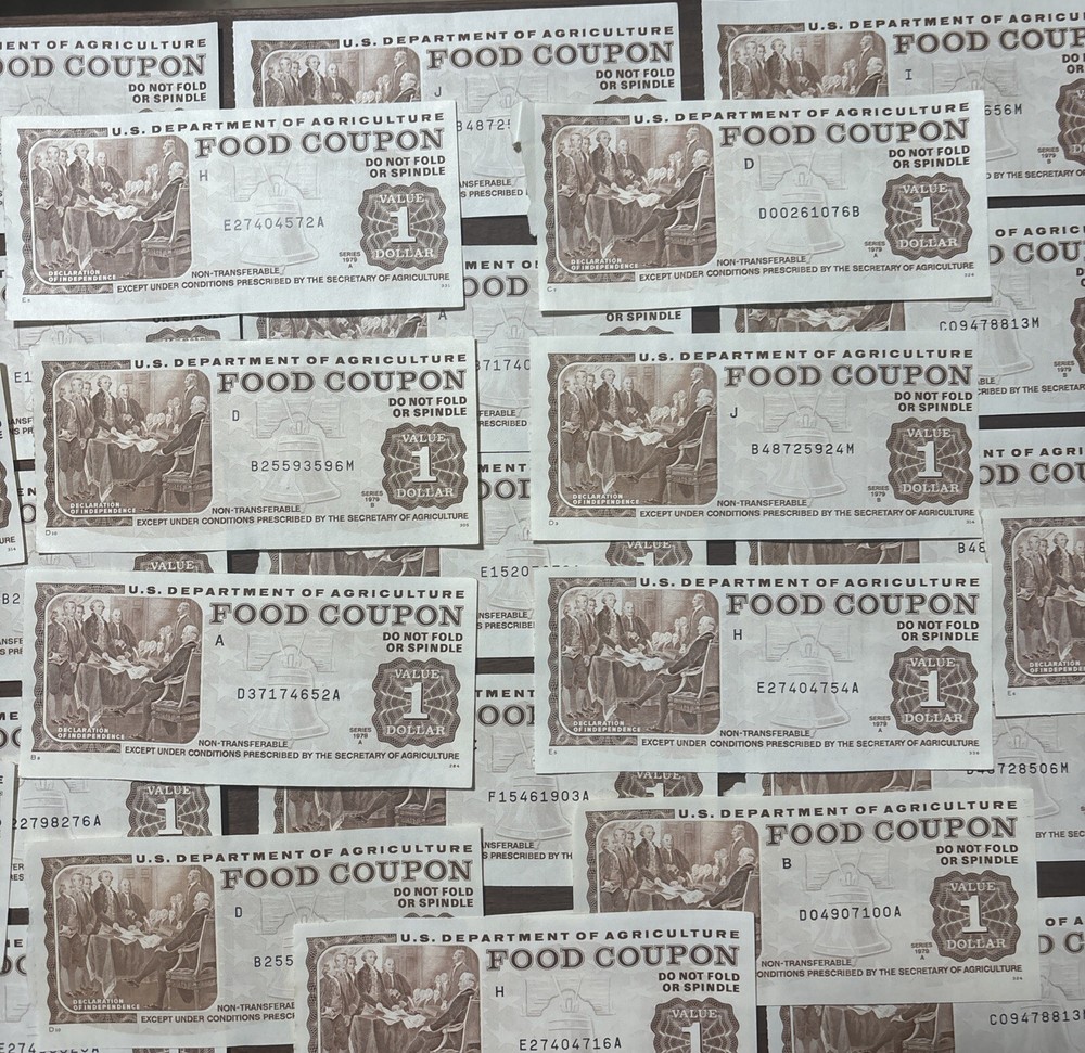Vintage USDA $1 Food Coupon/Stamp About Uncirculated Single Stamp 1970’s 80’s-image