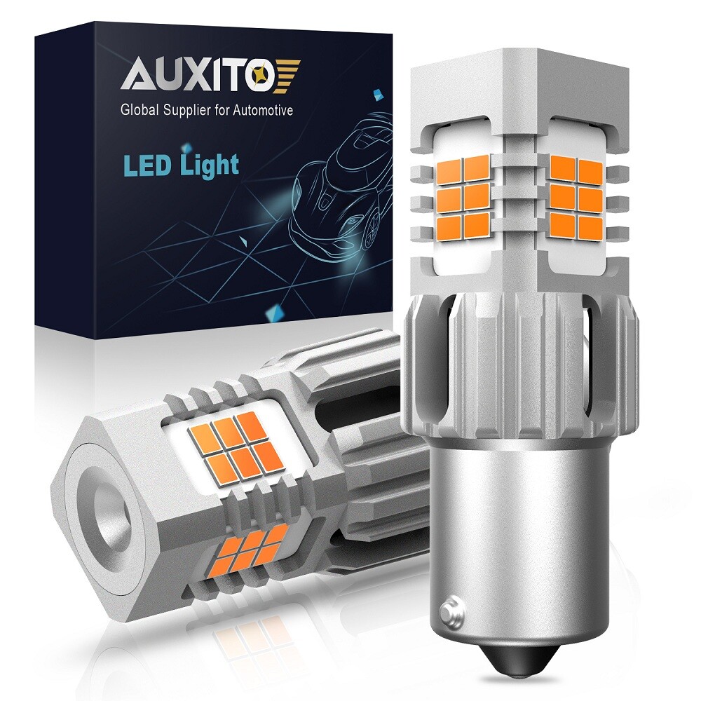 AUXITO 1156 Amber LED Turn Signal Light Bulbs Error Free Anti Hyper Flash Bright