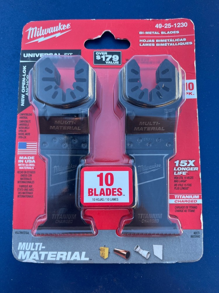 Milwaukee 1 3/8” Titanium Bi-Metal Blades 10 Pack