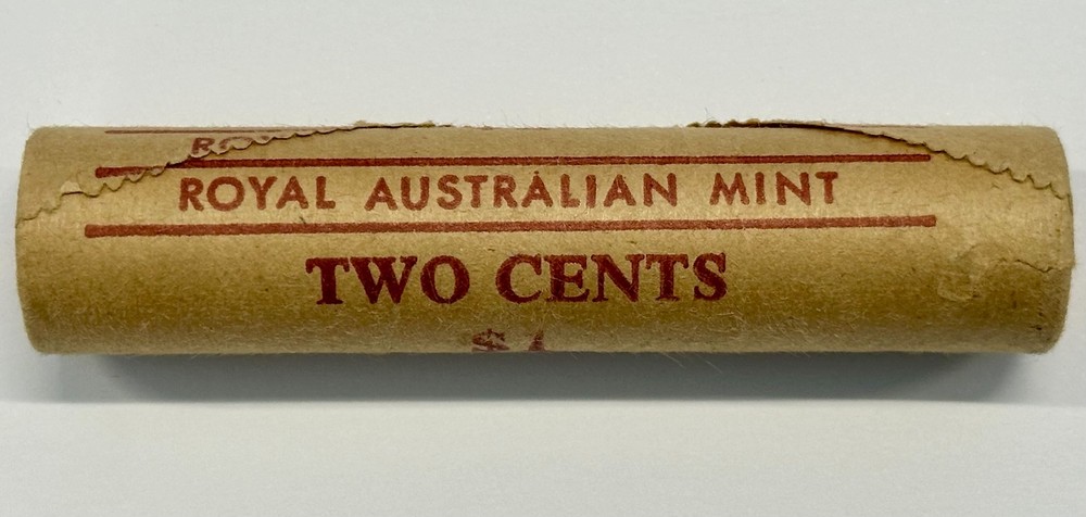 c.1980s Royal Australian Mint 2c Two Cent Coin Roll - T/T D11-419