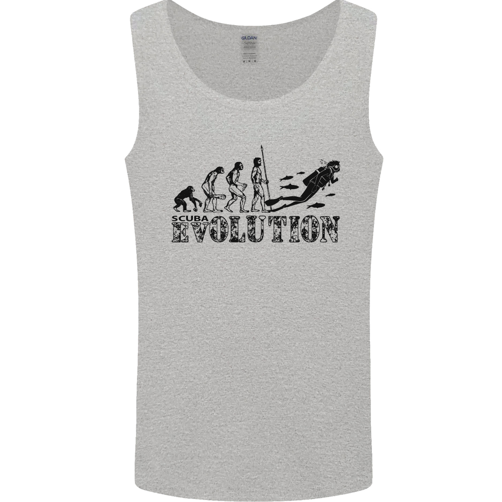 Evolution of a Scuba Diver Diving Funny Mens Vest Tank Top