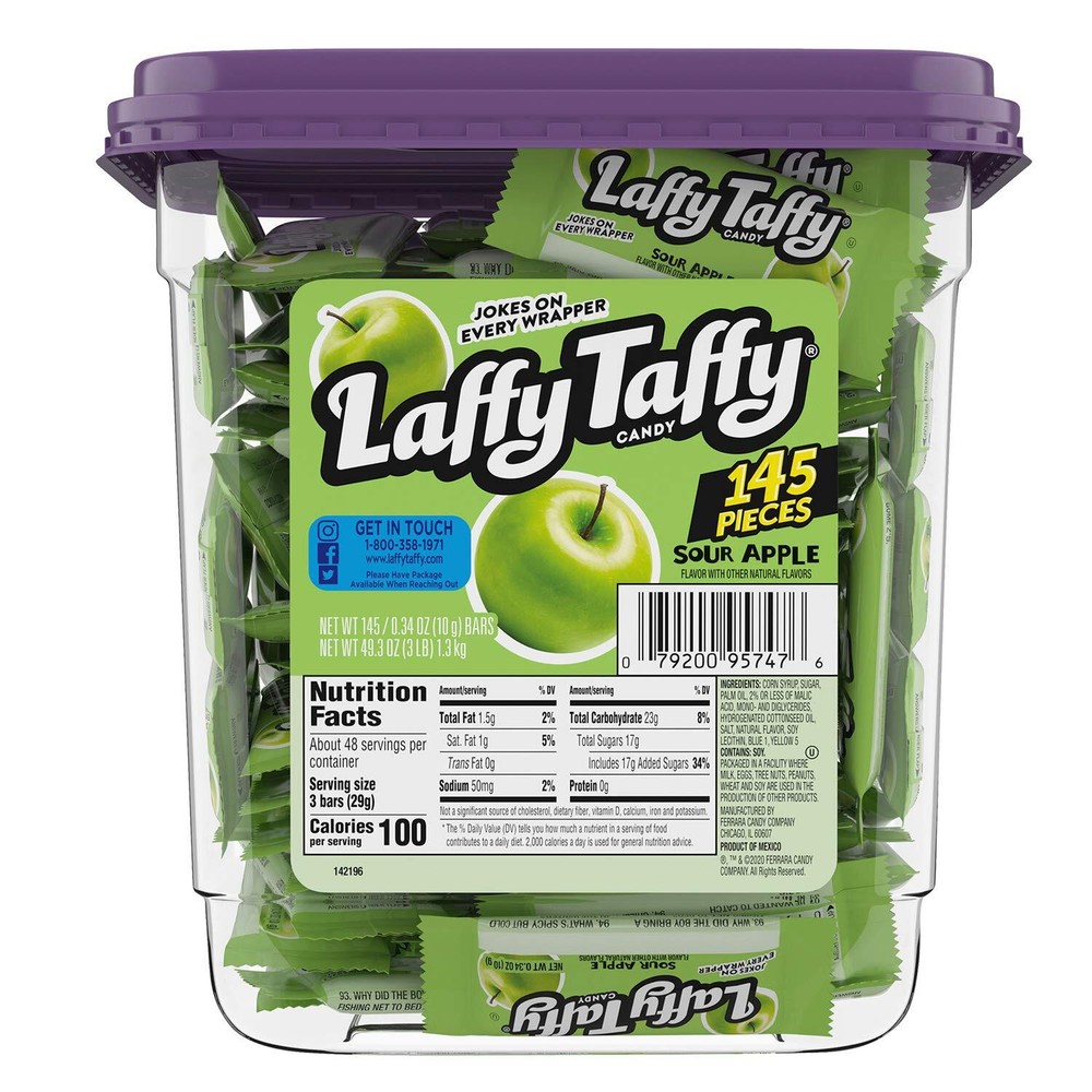 Laffy Taffy Sour Apple Flavor Candy Pack 145 Pieces