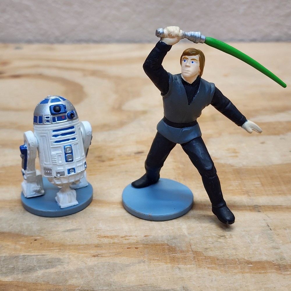 Vintage 1990s Star Wars Cake Toppers Lot - Luke Skywalker & R2-D2 by Applause