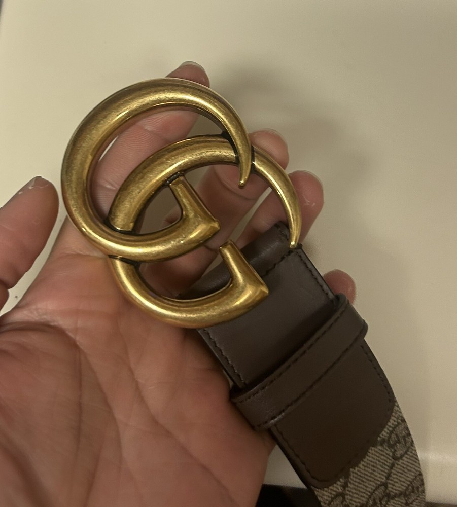 Gucci Men's Leather Belt with Signature GG Buckle