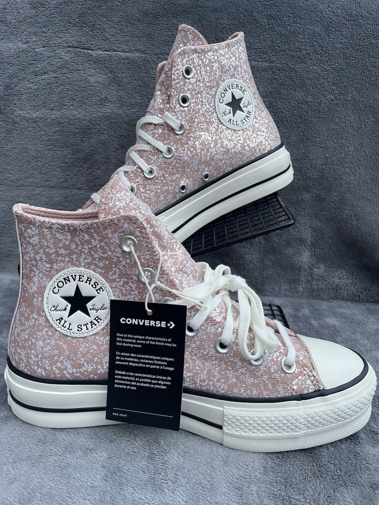Converse Chuck Taylor All Star Lift Platform High 'Glitter - Dusty Cinder Uk 7
