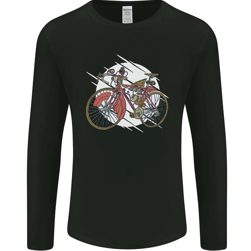 Cycling Steampunk Bicycle Bike Cyclist Mens Long Sleeve T-Shirt