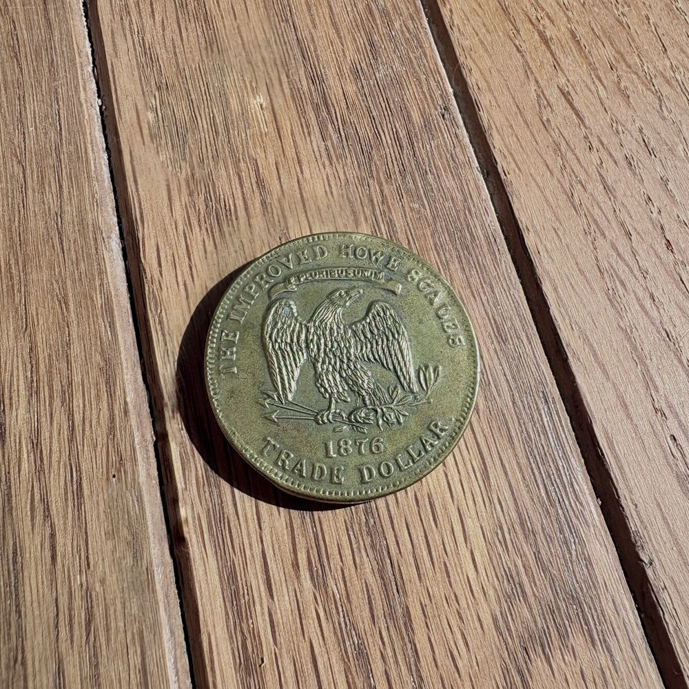 1876 “The Improved Howe Scales” Advertising Token / Shell Card