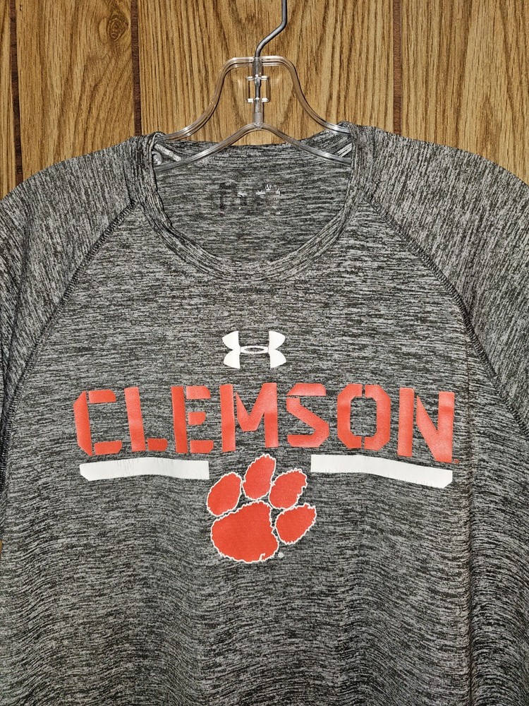 Under Armour Clemson University Large Mens Gray Graphic Logo Tshirt NCAA