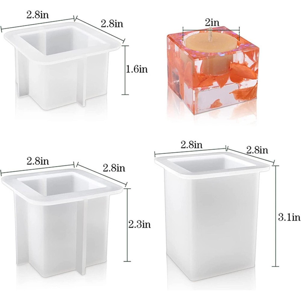 DIY Silicone Tealight Candle Holder Epoxy Resin Mold Candlestick Casting Mould b