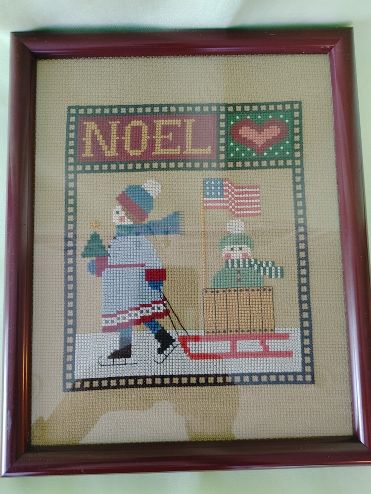 Hand Made Cross Stitches. Framed Art