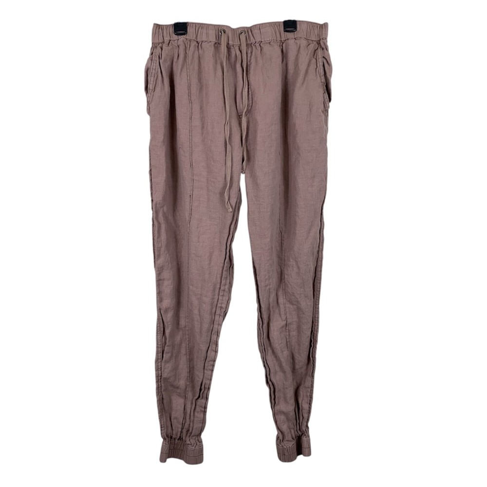 Cynthia Rowley 100% Linen Jogger Pants Dusty Rose - Size Large