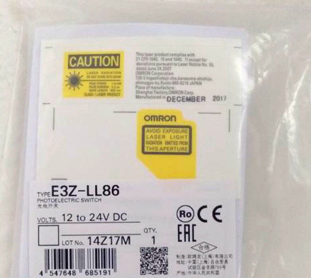 Omron E3Z-LL86 Photoelectric Switch - Black