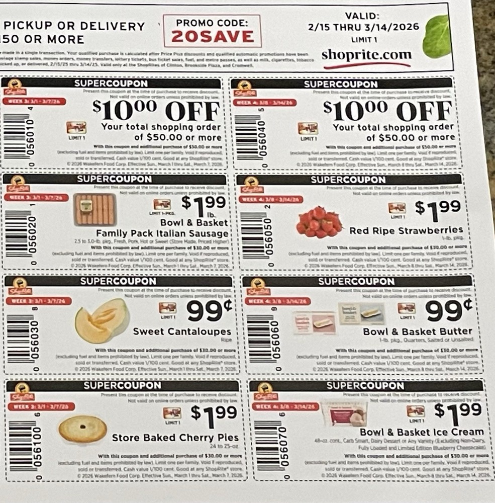 ShopRite Weekly Super Coupon ~ 3/1/26 thru 3/14/26-image