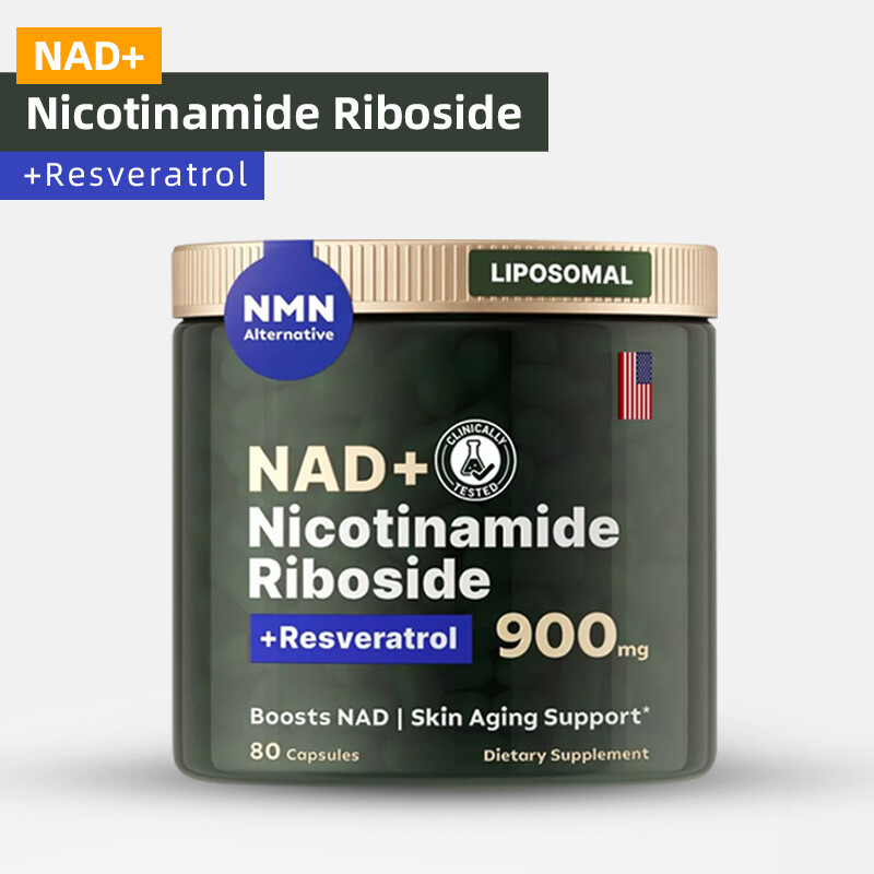 NAD+ Supplement for Anti Aging Energy Focus Nicotinamide Riboside Resveratrol X2