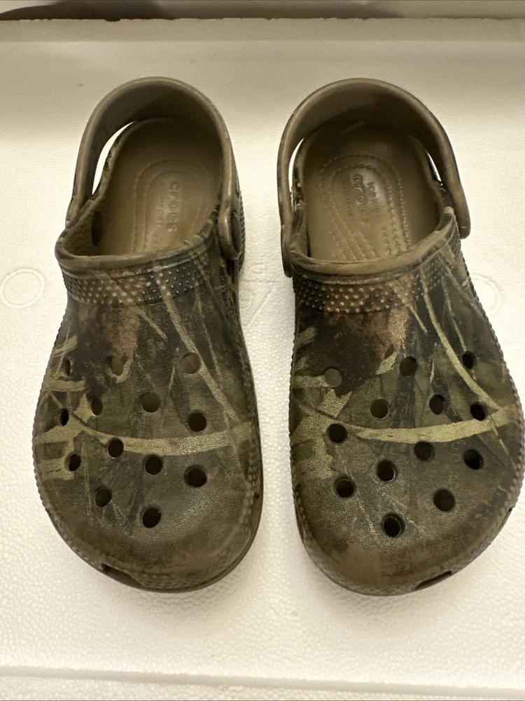 Crocs Real Tree Advantage Max-4 HD Camo Clogs Slip-on  Kids Size C 12