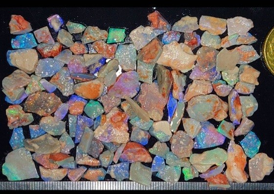 100ct Black Opal Parcel Multiple colors Natural mined Earth Lightning Ridge 1039