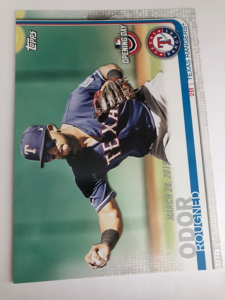 2019 Topps Opening Day Jumbo 5x7 Rougned Odor Rangers 151 Serial 01/49