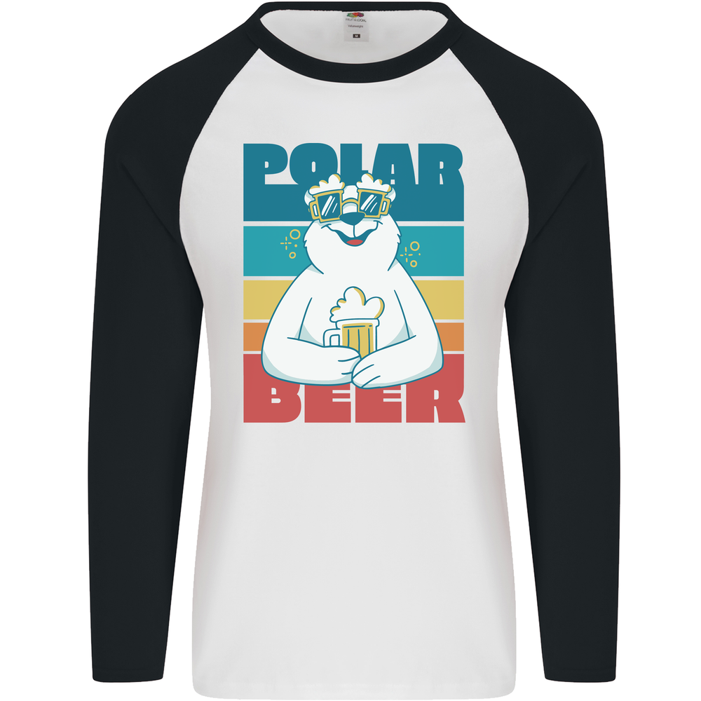 Polar Beer Funny Bear Alcohol Play on Words Mens L/S Baseball T-Shirt