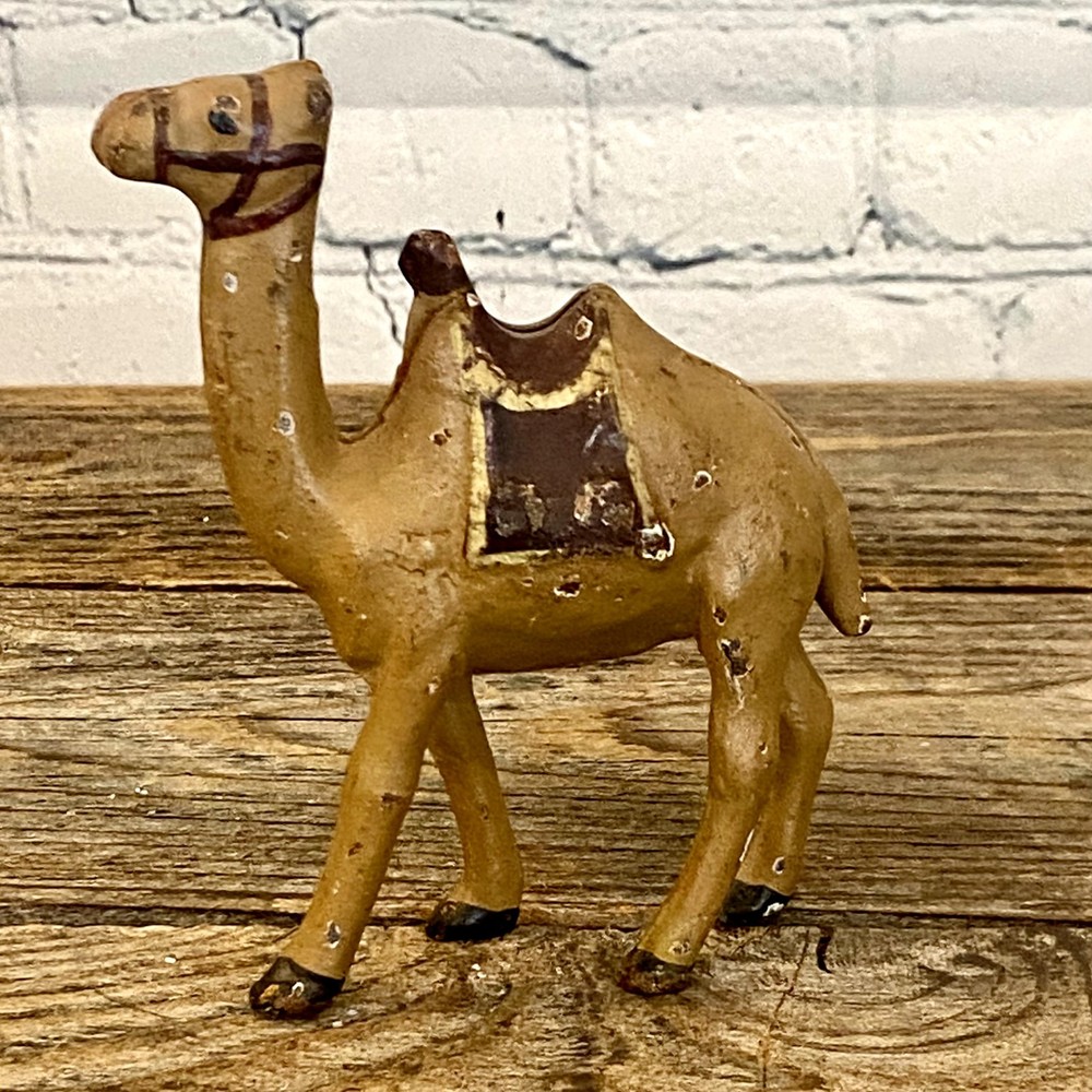 Antique Camel Cast Iron Coin Bank Hand painted