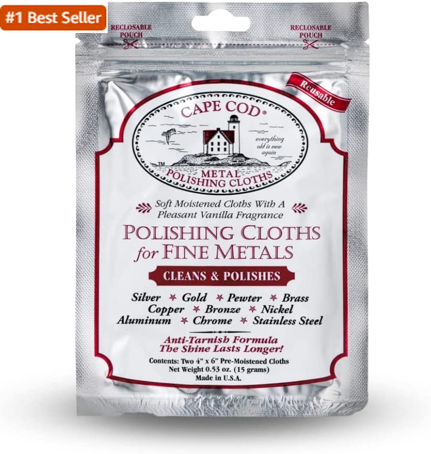Cape Cod Metal Polishing Cloths for Jewelry Tarnish Removal and Cleaning