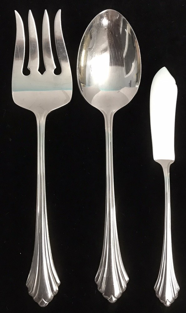 Oneida REMBRANDT Distinction Deluxe Stainless Serving Fork, Spoon, Butter Knife